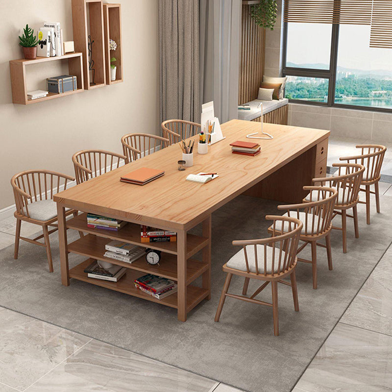 Contemporary Pine Office Desk Drawers Included Writing Desk for Office Clearhalo 'furn' 'furn_office_desk' 'Furniture' 'Office Desks' 'Office Furniture' 'office_desk' 6691625