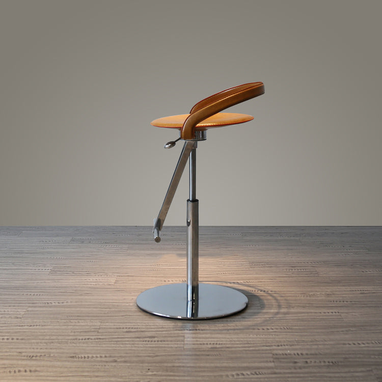 Industrial Leather Bar Stool Low Back Adjustable Counter Stool for Bristol