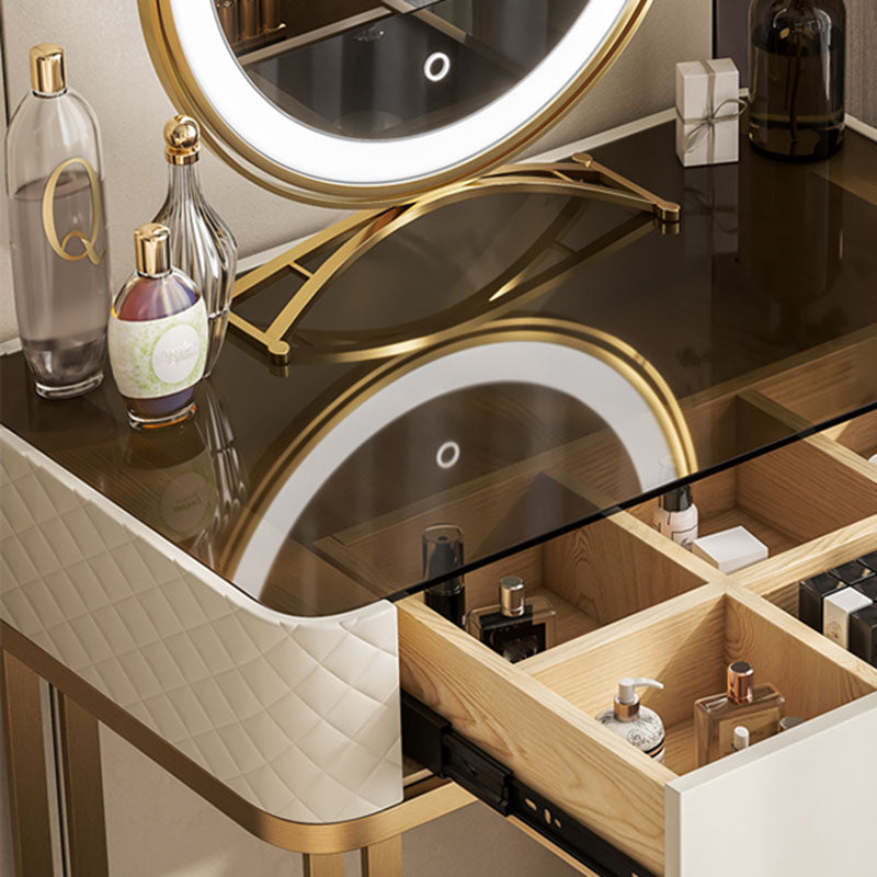 Glam Mirrored Vanity Desk Bedroom Vanity Dressing Table with Drawer