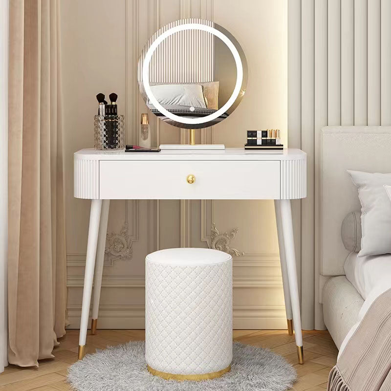 Tavolo da letto moderno a specchio illuminato tavolo da letto con cassetto