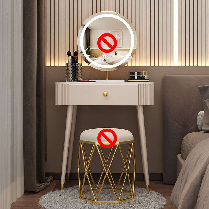 Tavolo da letto moderno a specchio illuminato tavolo da letto con cassetto