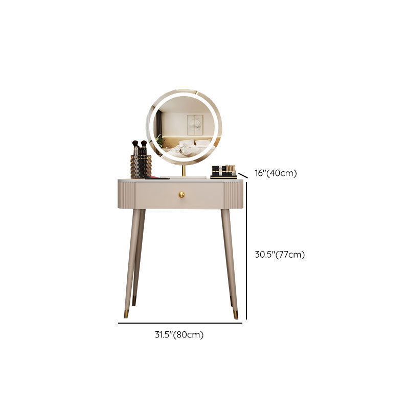 Tavolo da letto moderno a specchio illuminato tavolo da letto con cassetto