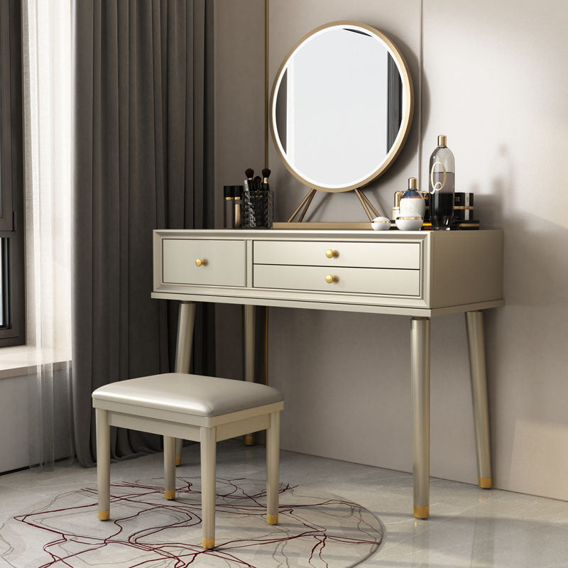 3 cassettes de tiroir bois avec table de maquillage et tabourets