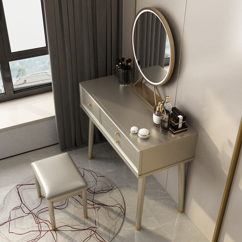 3 cassettes de tiroir bois avec table de maquillage et tabourets