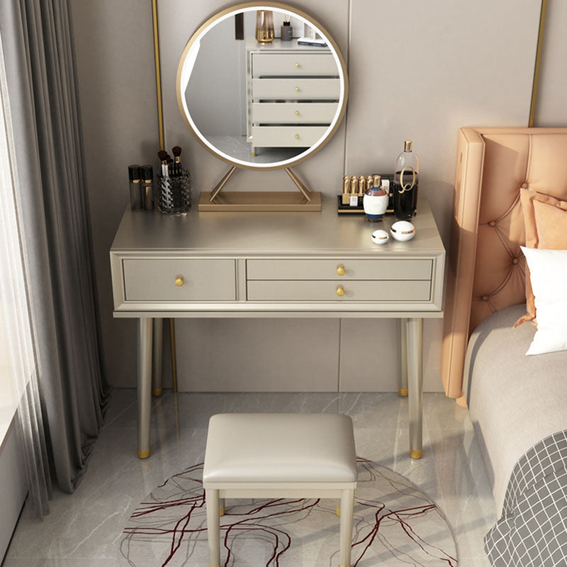 3 cassettes de tiroir bois avec table de maquillage et tabourets