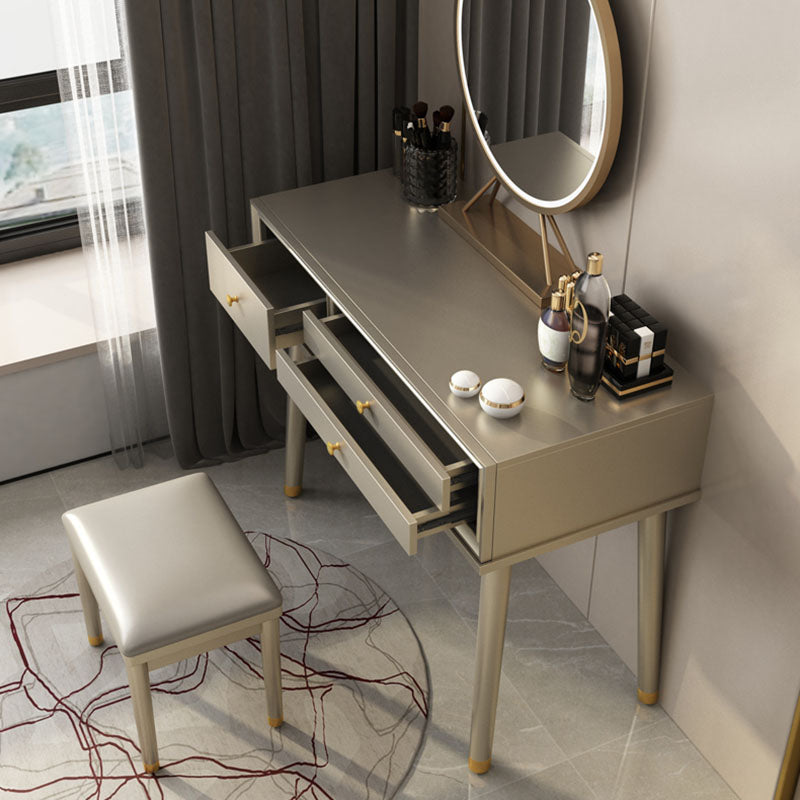 3 cassettes de tiroir bois avec table de maquillage et tabourets