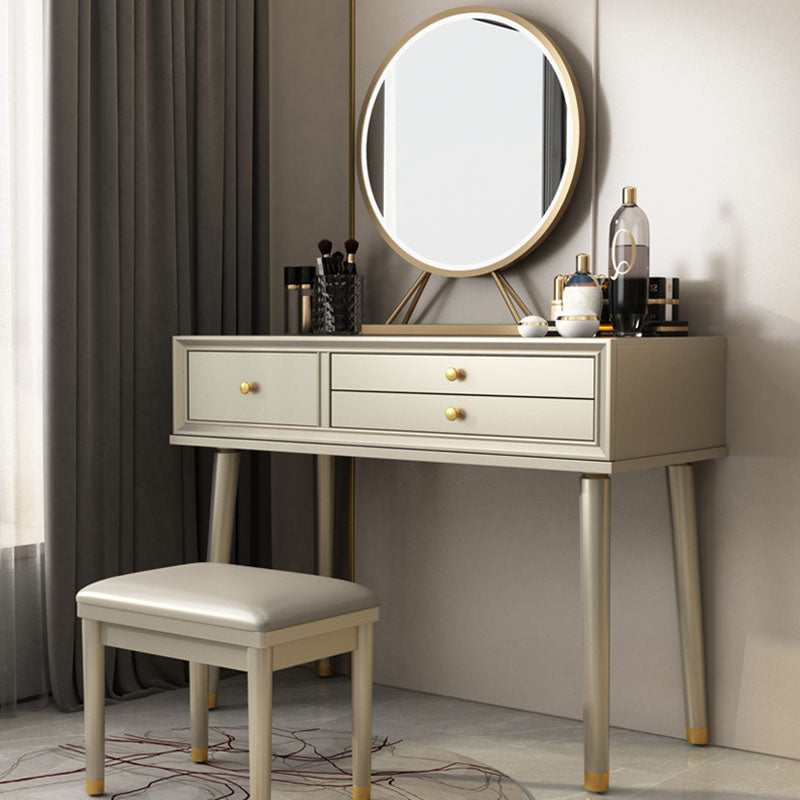 3 cassettes de tiroir bois avec table de maquillage et tabourets