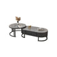 Glam Nesting Coffee Table Set Frame Round Slate Coffee Table with Drawer Clearhalo 'Coffee & Accent Tables' 'Coffee Tables' 'coffee_tables' 'furn' 'furn_coffee_tables' 'Furniture' 'Living Room Furniture' 6691782
