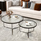 Contemporary Coffee Table Set Glass Round 2-Piece Coffee Cocktail Table Clearhalo 'Coffee & Accent Tables' 'Coffee Tables' 'coffee_tables' 'furn' 'furn_coffee_tables' 'Furniture' 'Living Room Furniture' 6691797