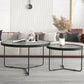 Contemporary Coffee Table Set Glass Round 2-Piece Coffee Cocktail Table Clearhalo 'Coffee & Accent Tables' 'Coffee Tables' 'coffee_tables' 'furn' 'furn_coffee_tables' 'Furniture' 'Living Room Furniture' 6691799
