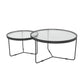Contemporary Coffee Table Set Glass Round 2-Piece Coffee Cocktail Table Clearhalo 'Coffee & Accent Tables' 'Coffee Tables' 'coffee_tables' 'furn' 'furn_coffee_tables' 'Furniture' 'Living Room Furniture' 6691801
