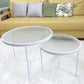 Contemporary Coffee Table Set Glass Round 2-Piece Coffee Cocktail Table Clearhalo 'Coffee & Accent Tables' 'Coffee Tables' 'coffee_tables' 'furn' 'furn_coffee_tables' 'Furniture' 'Living Room Furniture' 6691807