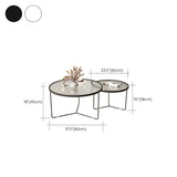 Contemporary Coffee Table Set Glass Round 2-Piece Coffee Cocktail Table Clearhalo 'Coffee & Accent Tables' 'Coffee Tables' 'coffee_tables' 'furn' 'furn_coffee_tables' 'Furniture' 'Living Room Furniture' 6691810