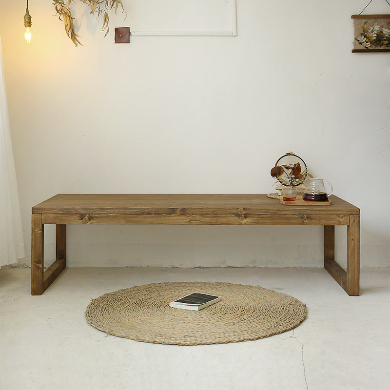 15"H Contemporary Coffee Table Solid Wood Coffee Cocktail Table