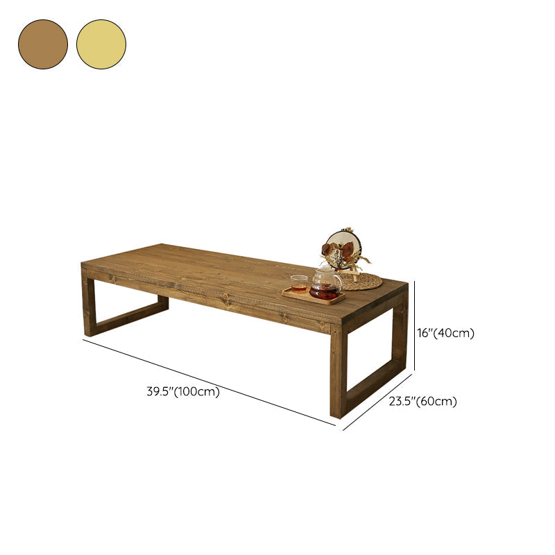 15"H Contemporary Coffee Table Solid Wood Coffee Cocktail Table