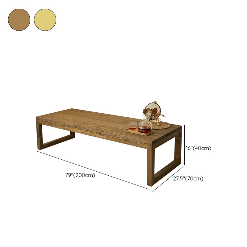 15"H Contemporary Coffee Table Solid Wood Coffee Cocktail Table