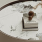 Contemporary Coffee Table Round Slate Drum Coffee Cocktail Table
