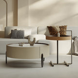 Contemporary Coffee Table Round 3 Legs Slate Coffee Cocktail Table