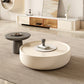 Contemporary Coffee Table Round Drum Wooden Coffee Cocktail Table