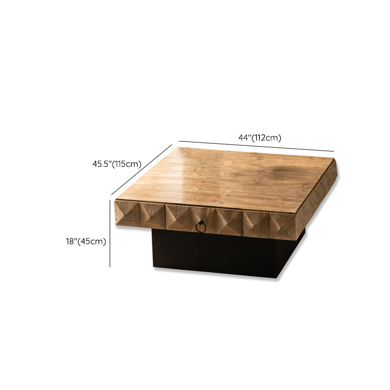17"H Contemporary Coffee Table Solid Wood Pedestal Coffee Cocktail Table Clearhalo 'Coffee & Accent Tables' 'Coffee Tables' 'coffee_tables' 'furn' 'furn_coffee_tables' 'Furniture' 'Living Room Furniture' 6691928