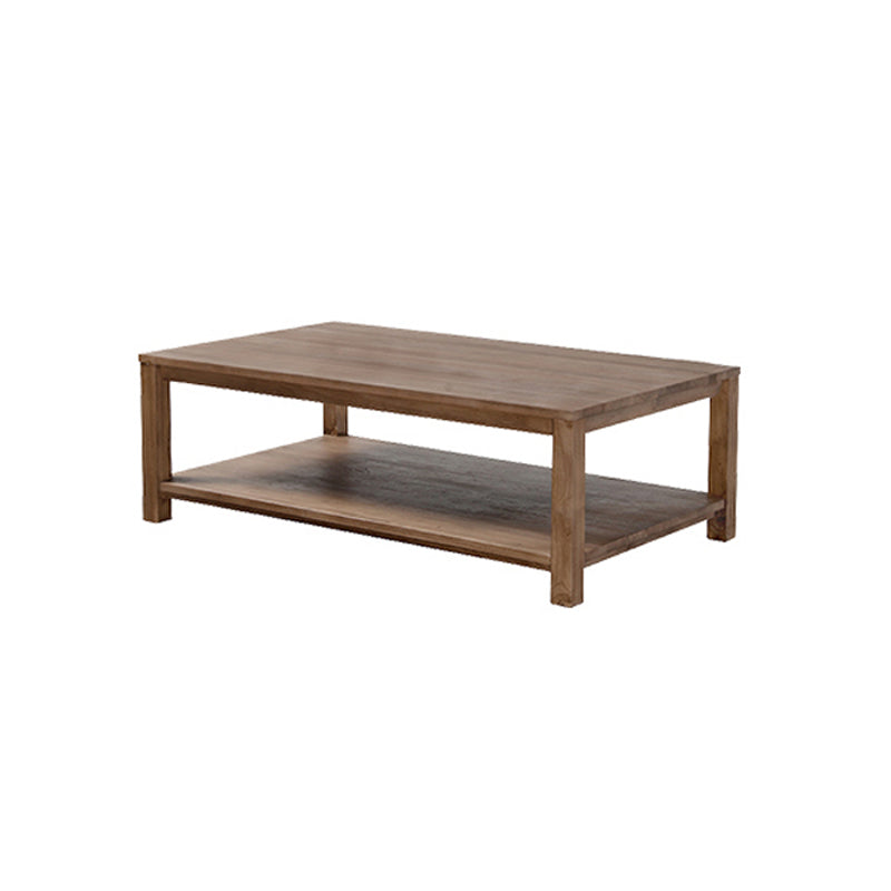 17"H moderner Couchtisch aus massivem Holz, Kaffee-Cocktailtisch mit Stauraum