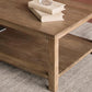 17"H moderner Couchtisch aus massivem Holz, Kaffee-Cocktailtisch mit Stauraum