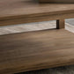 17"H moderner Couchtisch aus massivem Holz, Kaffee-Cocktailtisch mit Stauraum