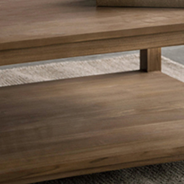 17"H moderner Couchtisch aus massivem Holz, Kaffee-Cocktailtisch mit Stauraum