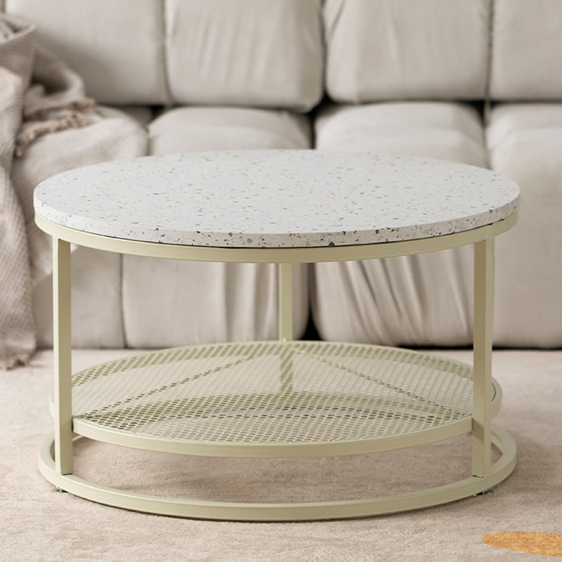 16"H Contemporary Coffee Table White Coffee Cocktail Table with Storage Clearhalo 'Coffee & Accent Tables' 'Coffee Tables' 'coffee_tables' 'furn' 'furn_coffee_tables' 'Furniture' 'Living Room Furniture' 6691987