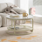 16"H Contemporary Coffee Table White Coffee Cocktail Table with Storage Clearhalo 'Coffee & Accent Tables' 'Coffee Tables' 'coffee_tables' 'furn' 'furn_coffee_tables' 'Furniture' 'Living Room Furniture' 6691988