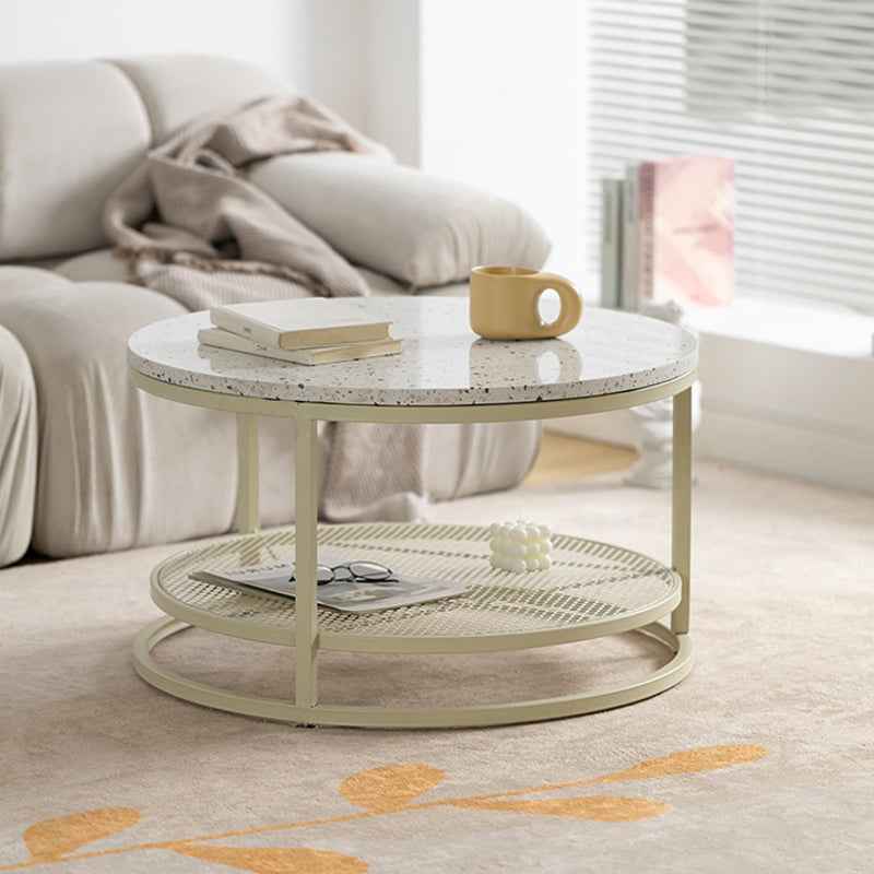 16"H Contemporary Coffee Table White Coffee Cocktail Table with Storage Clearhalo 'Coffee & Accent Tables' 'Coffee Tables' 'coffee_tables' 'furn' 'furn_coffee_tables' 'Furniture' 'Living Room Furniture' 6691988