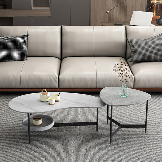 Modern Slate Bunching Tables Free-Form Coffee Table Set with 3 Legs