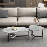 Modern Slate Bunching Tables Free-Form Coffee Table Set with 3 Legs