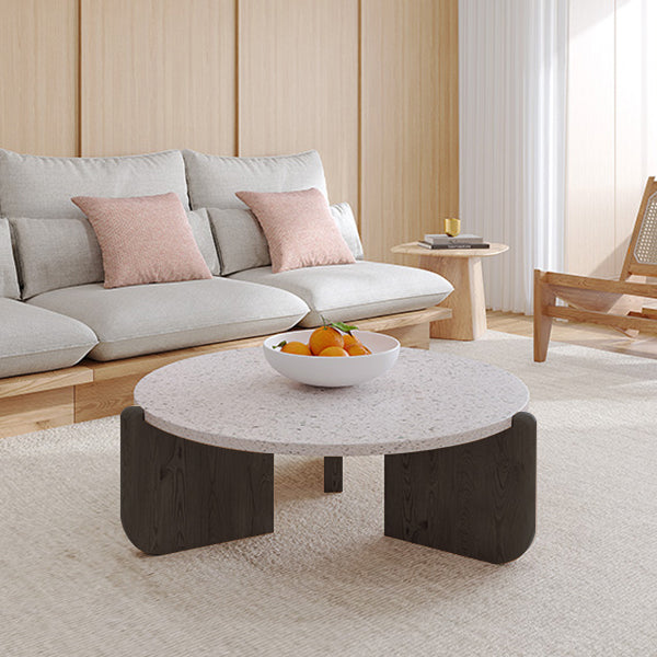 13"H eigentijdse salontafel 3 poten ronde koffiecocktailtafel