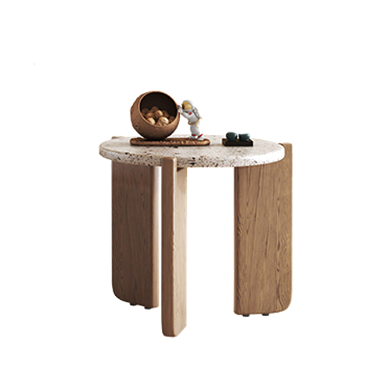 Moderner Couchtisch mit 3 Beinen, runder Kaffee- und Cocktailtisch aus Schiefer