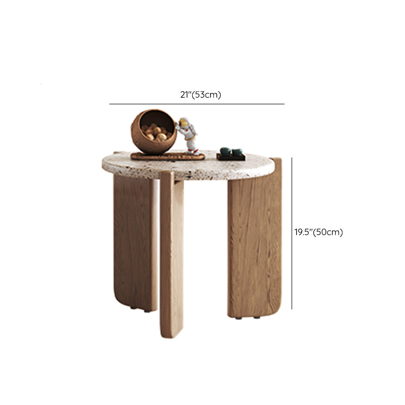 Moderner Couchtisch mit 3 Beinen, runder Kaffee- und Cocktailtisch aus Schiefer