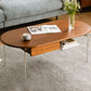 23" Wide Contemporary Coffee Table Oval Coffee Cocktail Table with Storage