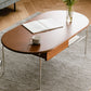 23" Wide Contemporary Coffee Table Oval Coffee Cocktail Table with Storage