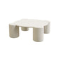 Table basse moderne de forme libre, table basse simple blanche avec 4 pieds