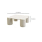 Table basse moderne de forme libre, table basse simple blanche avec 4 pieds