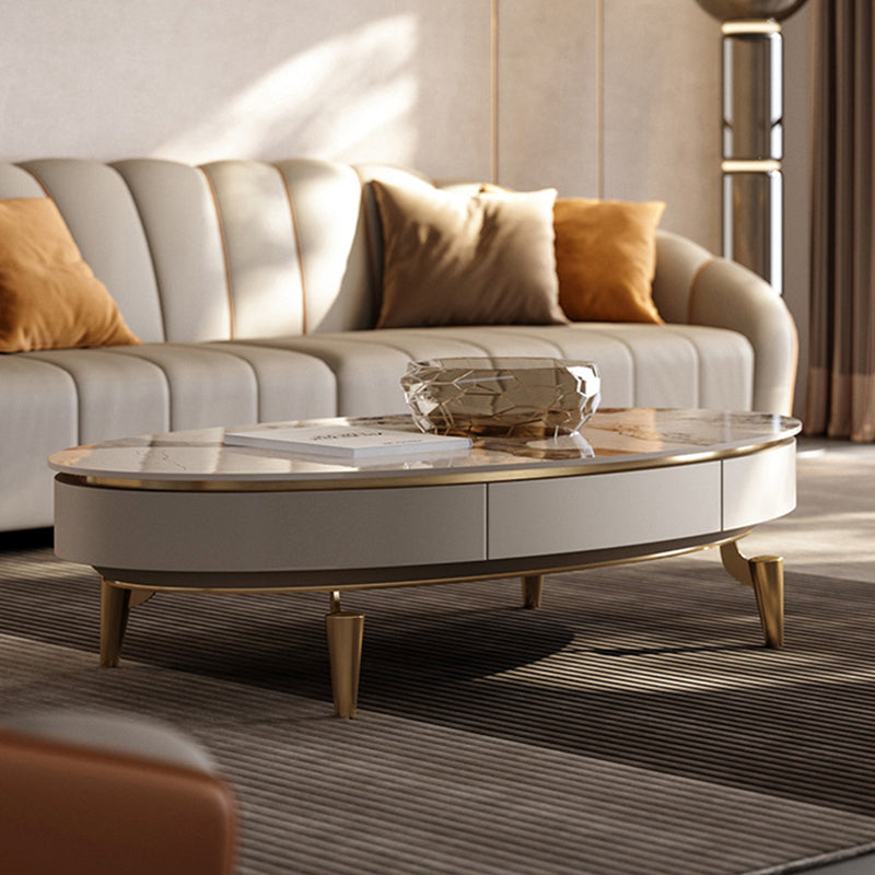 4 Legs Cocktail Table Modern Rectangle Single Coffee Table with 4 Drawers Clearhalo 'Coffee & Accent Tables' 'Coffee Tables' 'coffee_tables' 'furn' 'furn_coffee_tables' 'Furniture' 'Living Room Furniture' 6692100