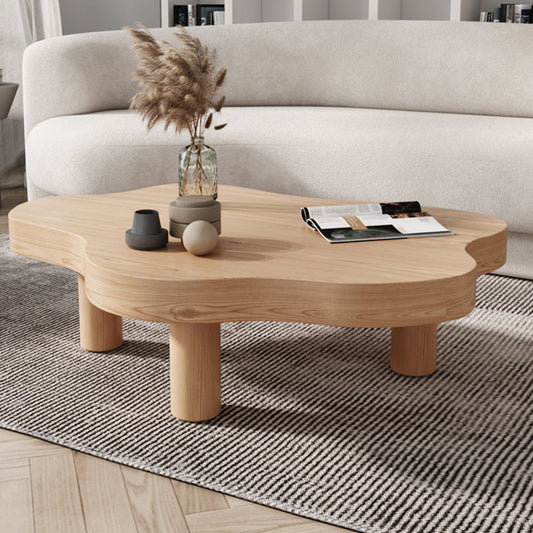 Free-Form Single Coffee Table Solid Wood Coffee Table with 3 Legs Clearhalo 'Coffee & Accent Tables' 'Coffee Tables' 'coffee_tables' 'furn' 'furn_coffee_tables' 'Furniture' 'Living Room Furniture' 6692139