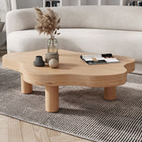 Free-Form Single Coffee Table Solid Wood Coffee Table with 3 Legs Clearhalo 'Coffee & Accent Tables' 'Coffee Tables' 'coffee_tables' 'furn' 'furn_coffee_tables' 'Furniture' 'Living Room Furniture' 6692139