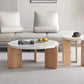 3 Legs Single Coffee Table Modern Round White Slate Coffee Table Clearhalo 'Coffee & Accent Tables' 'Coffee Tables' 'coffee_tables' 'furn' 'furn_coffee_tables' 'Furniture' 'Living Room Furniture' 6692151