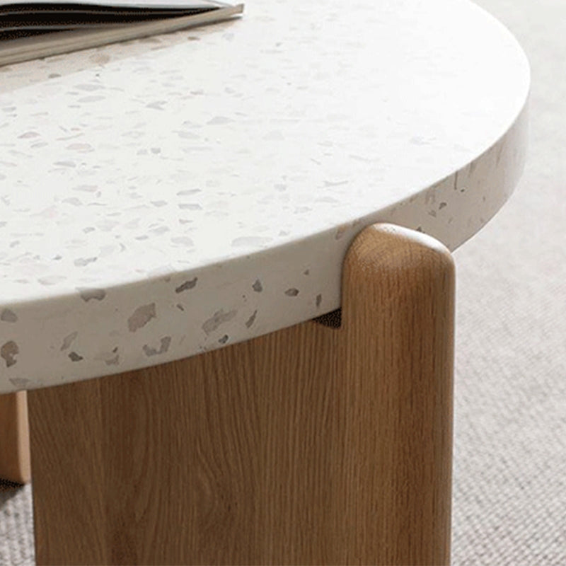3 Legs Single Coffee Table Modern Round White Slate Coffee Table Clearhalo 'Coffee & Accent Tables' 'Coffee Tables' 'coffee_tables' 'furn' 'furn_coffee_tables' 'Furniture' 'Living Room Furniture' 6692154