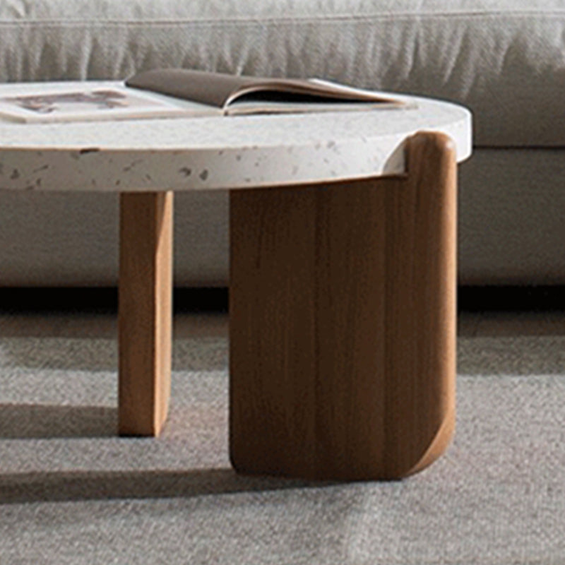 3 Legs Single Coffee Table Modern Round White Slate Coffee Table Clearhalo 'Coffee & Accent Tables' 'Coffee Tables' 'coffee_tables' 'furn' 'furn_coffee_tables' 'Furniture' 'Living Room Furniture' 6692155