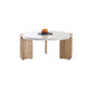 3 Legs Single Coffee Table Modern Round White Slate Coffee Table 27.5"L x 27.5"W x 15"H Clearhalo 'Coffee & Accent Tables' 'Coffee Tables' 'coffee_tables' 'furn' 'furn_coffee_tables' 'Furniture' 'Living Room Furniture' 6692156