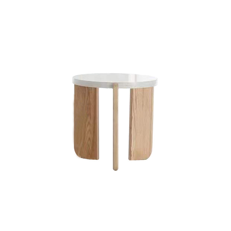 3 Legs Single Coffee Table Modern Round White Slate Coffee Table 19.7"L x 19.7"W x 19.7"H Clearhalo 'Coffee & Accent Tables' 'Coffee Tables' 'coffee_tables' 'furn' 'furn_coffee_tables' 'Furniture' 'Living Room Furniture' 6692157