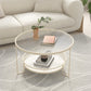 Round Tropical Single Coffee Table No Distressing Glass Coffee Table with 3 Legs Clearhalo 'Coffee & Accent Tables' 'Coffee Tables' 'coffee_tables' 'furn' 'furn_coffee_tables' 'Furniture' 'Living Room Furniture' 6692193