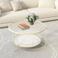 Round Tropical Single Coffee Table No Distressing Glass Coffee Table with 3 Legs Clearhalo 'Coffee & Accent Tables' 'Coffee Tables' 'coffee_tables' 'furn' 'furn_coffee_tables' 'Furniture' 'Living Room Furniture' 6692194